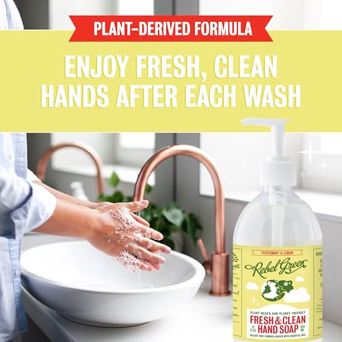 Rebel Green Fresh & Clean Hand Soap - Natural Liquid Hand Soap for Bathroom & Kitchen - Variety Pack, 12 fl oz Spray, Pack of 4