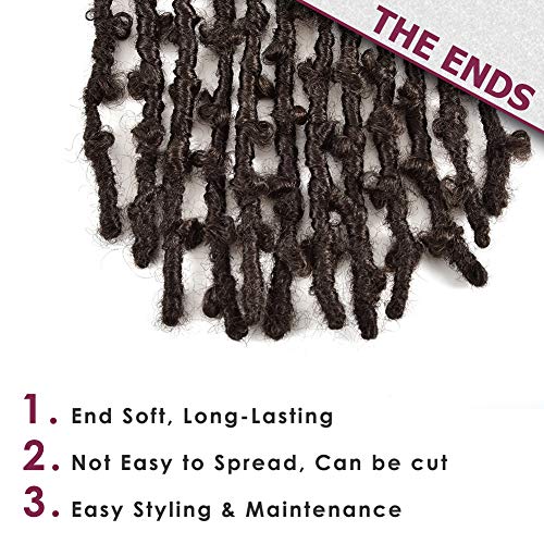 Niseyo 12 Inch Butterfly Locs Crochet Hair - 6 Packs Pre Looped #4 Brown