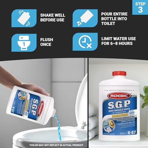 Septic System Maintenance Kit with Bacterial Treatment - 4 Quarts All-in-One Care Solution