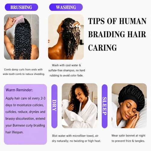 Omiliyah 18 Inch Water Wave Human Hair Bundles - Spiral Curly Ends, 120g, 2 Bundles, Natural Black