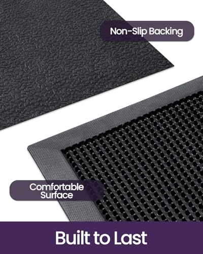 DEXI Heavy Duty Rubber Door Mat Black Cone Nubs 36x48 Outdoor Entrance