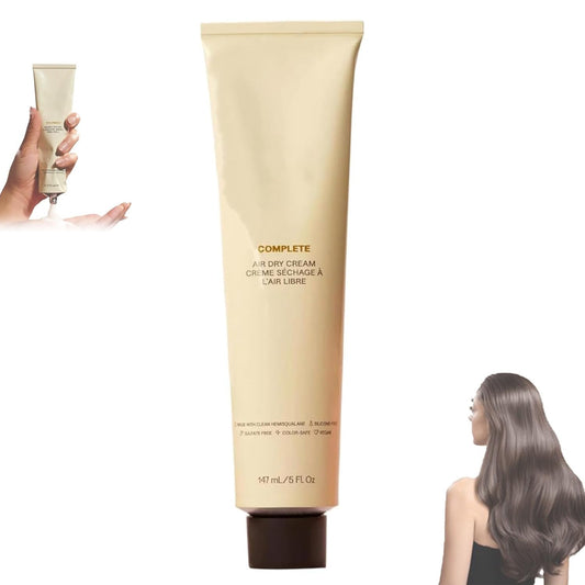 Complete Air Dry Cream, No Heat Air Dry Cream, Hydrating Hair Styling Creams, Frizz Control & Enhances Natural Texture, Color-Safe & Lightweight Leave-In for All Hair Types (5FI.OZ, 1pcs)