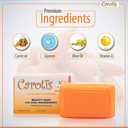 CAROT?S Beauty Soap 80gr - Formulated to Clean and Refresh Skin, with Carrot Oil, Glycerin, Beta Carotene, Vitamin A, and Olive Oil
