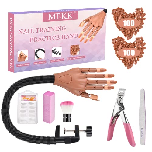 Practice Nail Hand with Tips - Flexible Acrylic Nail Practice Hand - A Practice Hand