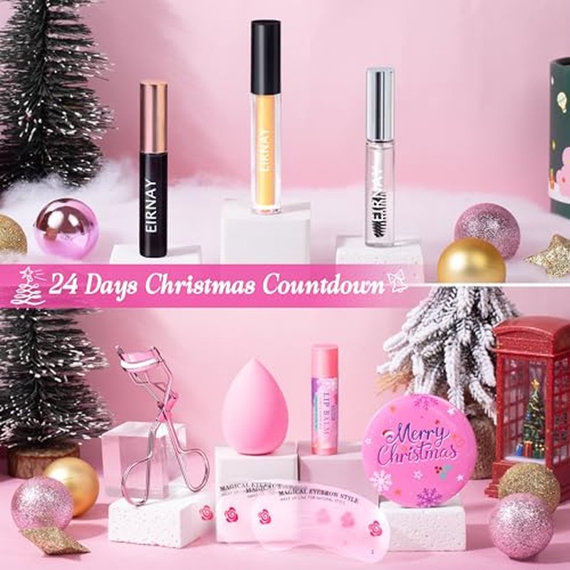 Makeup Advent Calendar 2025, 24 Days Christmas Gift Makeup Sets For Women Teen Girl, 2025 Xmas Countdown Calendar Cosmetics Holiday Surprise Make Up Gift Kits for Women Full Kit