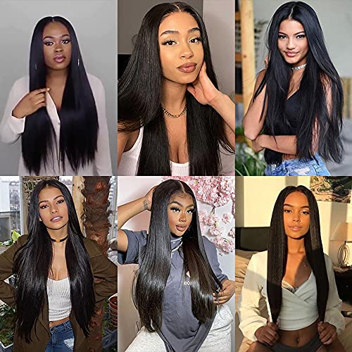 24 Inch Human Hair Bundles Straight Black 50g Natural Remy Double Weft