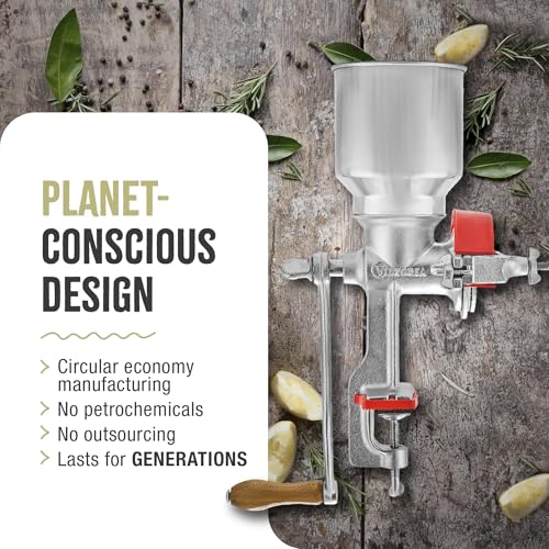Victoria Manual Cast Iron Grain Mill 2400g with High Hopper - Durable Hand Grinder