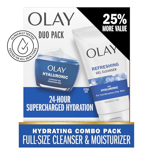 Hyaluronic Face Wash & Moisturizer Duo Set - Fragrance-Free, Hydrating Skincare