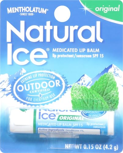 Mentholatum Natural Ice Lip Balm Original SPF 15 - Pack of 5 - 1 Count Each