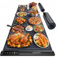 Food Warming Mat - Expandable 25"-42" Electric Food Warmer with Dark Blue Variation