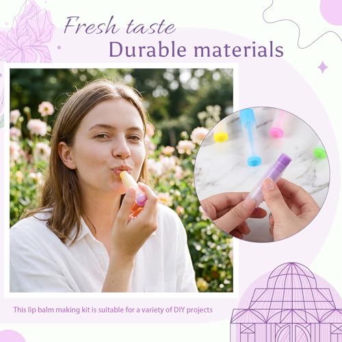 Colorful 100 Pcs Lip Balm Tubes Kit with Filling Trays & Spatulas - DIY Lipstick Containers