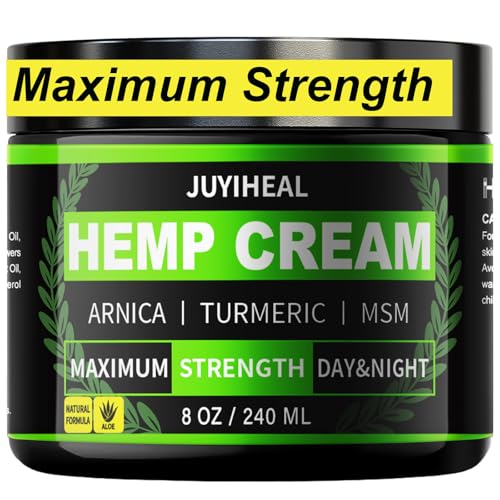 8oz Natural Hemp Cream with Arnica & Turmeric - Pain Relief Gel, Pack of 1