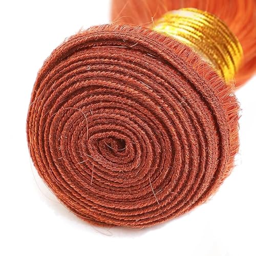 Cklikeb #350 Orange Deep Wave Human Hair Bundles 12 14 16 Inch – 3 Pack, 300g