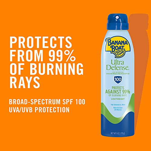 Banana Boat Ultra Defense & Sport Ultra Clear Sunscreen Sprays SPF 100, 6oz | Sunscreen Bundle with Vitamins C & E, Aloe, Water Resistant