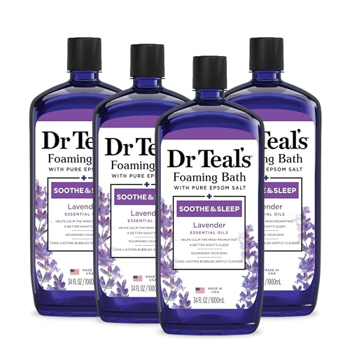Foaming Bath with Epsom Salt & Lavender - Pack of 4 - Relaxing & Moisturizing