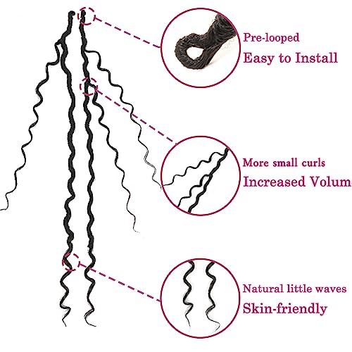 Goddess Faux Locs Crochet Hair - T1B/30, 18 Inch, Pack of 8 for Black Women