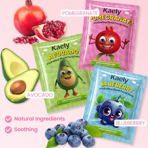 Fruit Face Masks for Kids 6-Pack | Moisturizing Skin Care Set for All Skin Types