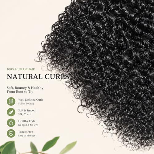 Aikebi 1B Natural Jerry Curly Wave Human Hair Bundles 28 Inch - Unprocessed Brazilian Virgin Hair, Variation #1B Natural J / 28