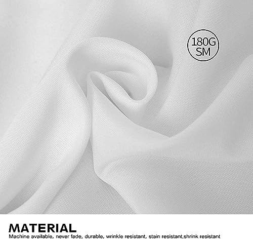 Surmente 5 Pack 90x156 Inch White Rectangular Tablecloth for 8 Foot Tables
