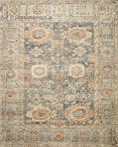 Loloi Margot Ocean/Spice 2'6" x 11'6" Runner Rug - Vintage Moroccan Style