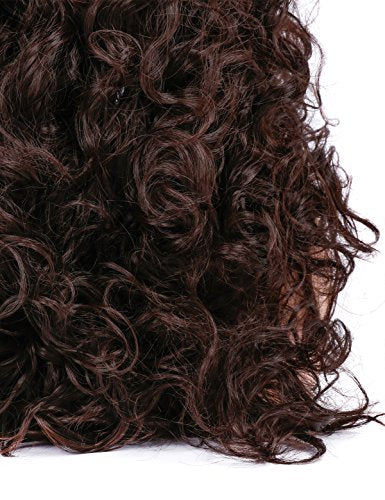 Morvally Long Curly Dark Brown Synthetic Wig for Cosplay & Halloween
