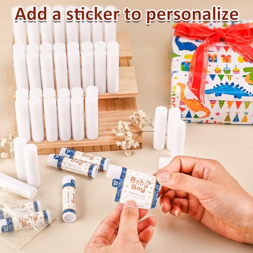 120 Pack Unlabeled Lip Balm Bulk - 5 Flavors, Customizable Tubes, DIY Gift Set