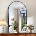 30x50 Inch Black Arched Wall Mirror for Bathroom - Frameless, Distortion-Free