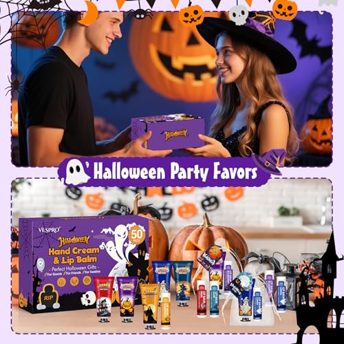 Halloween Hand Cream and Lip Balm Set - 50 Pack Halloween Party Favors