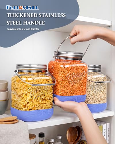 1 Gallon Glass Mason Jars with Airtight Lid & Wide Mouth - 2 Pack