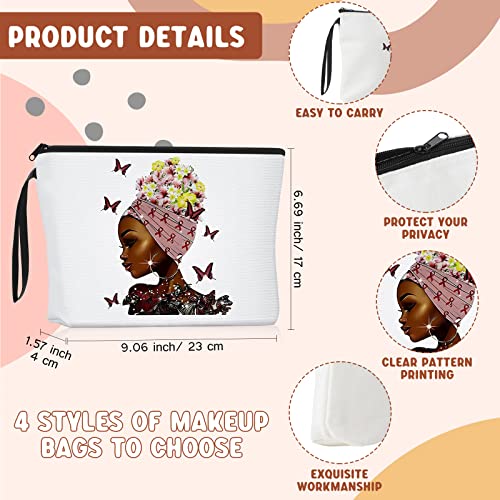 Roowest 8 Pcs African American Tote Bags Makeup Bag for Black Women Bulk Inspirational Gifts Medical Assistant Christmas(Classic Style)
