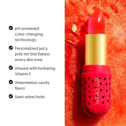 Winky Lux Watermelon Jelly pH Lip Balm - Hydrating Lip Balm, Natural Pink Tint with pH Color Changing, Moisturize & Soften Lips While Leaving Sheer Pink Tint, With Watermelon Candy Scent