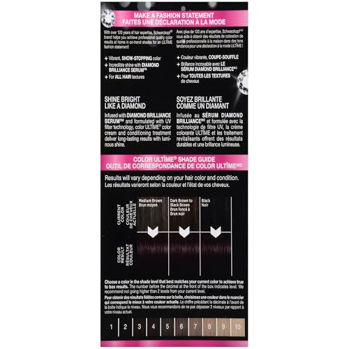Schwarzkopf Color Ultime Hair Color, 1.3 Black Cherry, 1 Application - Permanent Black Hair Dye for Vivid Color Intensity and Fade-Resistant Shine up to 10 Weeks