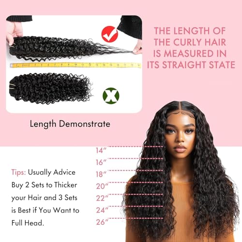 SIYUSI Kinky Curly Clip-In Hair Extensions 12 Inch - Natural Black, 3.52oz, 7Pcs, Waterdrop Clips