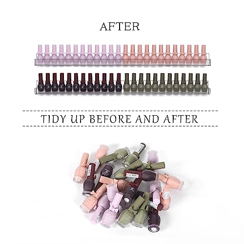 24-Inch Wall Mounted Nail Polish & Makeup Organizer Rack Set - 6 Pieces