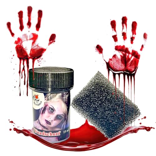 Scab Blood, Clotted Blood with 1 Sponge Makeup Kit for Halloween, Carnival, Parties, Cosplay, Vampire, Zombie