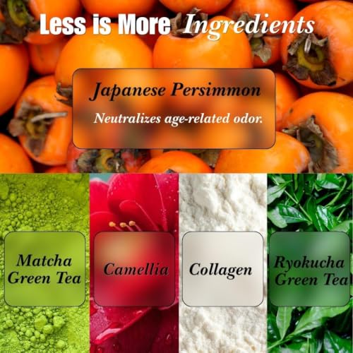 Mirai Persimmon & Green Tea Extract Odor Eliminator Soap 4 Pack for Aging Body Odor