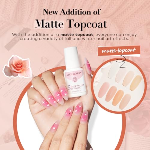 AzureBeauty Nude Pink Jelly Translucent Dip Powder Nail Kit – Long-Lasting Natural Finish