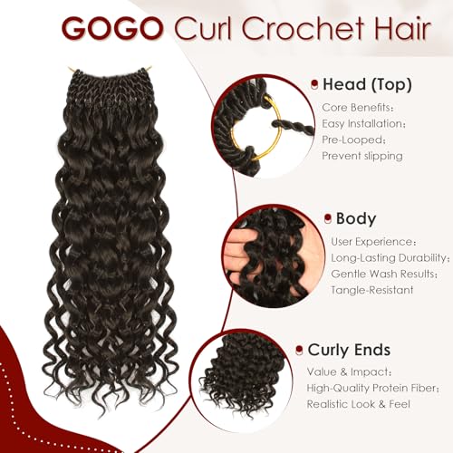 18 Inch Crochet Hair Pack of 8 for Black Women - Gogo Curl Synthetic Braiding Extensions