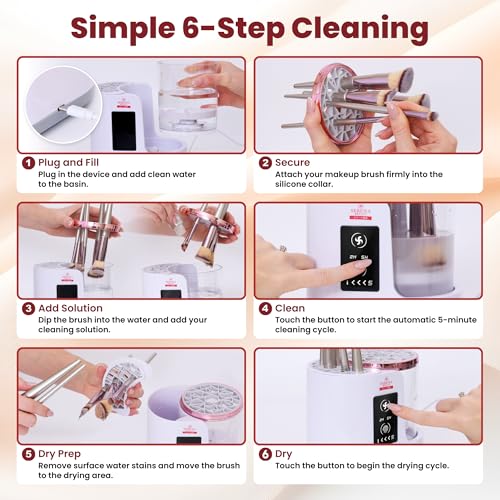 Serena Beauty 3-in-1 Electric Makeup Brush Cleaner & Dryer - Portable USB Device