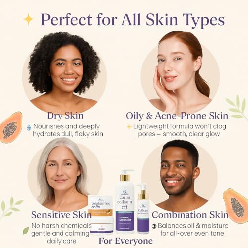 G. Annie Carrot Collagen Set of Oil Face & Body Lotion ? Moisturizer with Natural Oils, Daily Hydration Cream for Glowing Skin, Firming & Even Skin Tone Care, Anti-Aging Formula