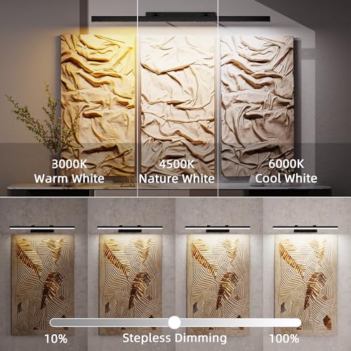 Wireless Rechargeable Picture Light with Remote Control - 39.4 Inch Art Display Lighting
