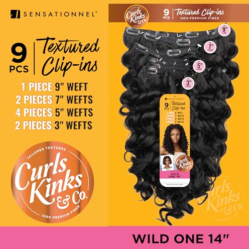 Sensationnel Curls Kinks & Co Clip-In Hair Extensions - 14 Inch, Dark Brown