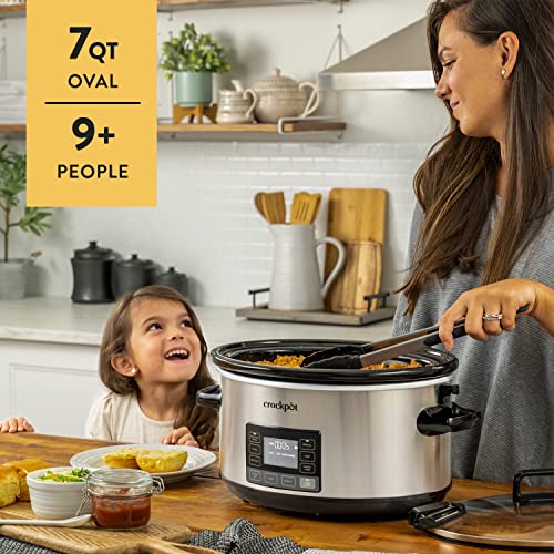Slow Cooker - 7 Quart Programmable Crock-Pot with Digital Timer & Locking Lid