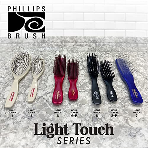 Full Sized Phillips Brush Light Touch 8 Hair Brush - Black, 8.6 Inches