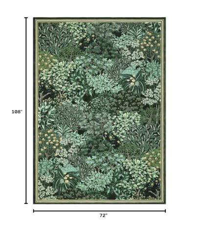 GarveeHome Forest Rug 6x9 Green Washable Area Rug for Living Room & Bedroom