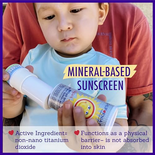 Unscented Mineral SPF 30+ Sunscreen Stick for Babies and Kids - Travel Size 0.5oz