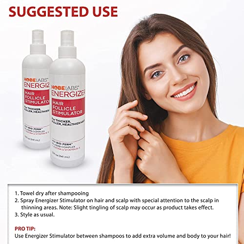 Hobe Labs Energizer Hair Follicle Stimulator 16 Fl Oz - Thicker, Fuller Hair Growth