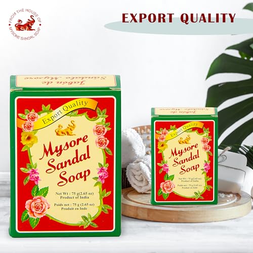 Mysore Sandalwood Soap Pack of 18 - 2.62oz Bars with Natural Sandal Oil - Case of 18