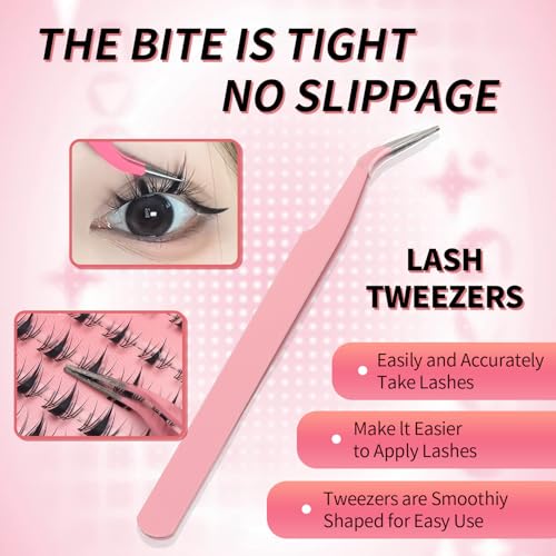 Fairy Lash Clusters Manga Individual Lashes C Curl Wispy Eyelash Clusters WideSpan Eyelash Extension Kit with Lash Bond and Seal Wet-Look Spiky Cluster Lashes (4Fairy Kit)