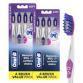 Oral-B 3D White Deep Stain Remover Toothbrush Pack of 4 - Soft, Whitens & Removes Plaque